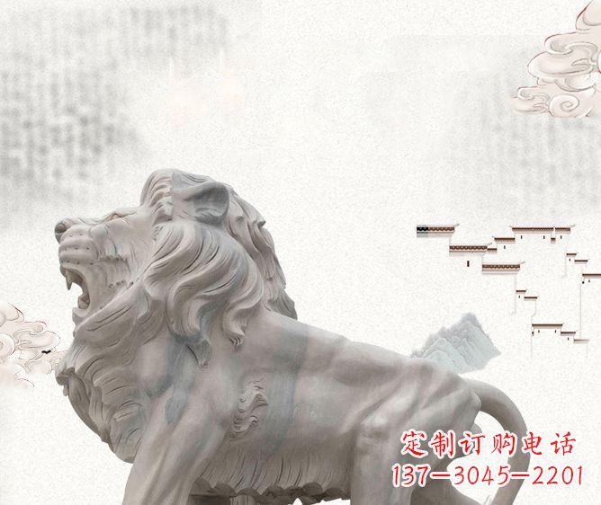 安阳公园动物欧式石狮子雕塑