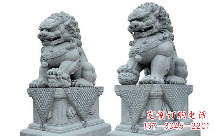 安阳公园动物青石狮子石雕