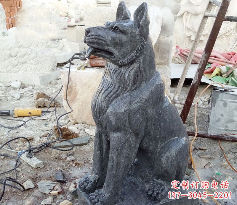 安阳公园动物石雕狗雕塑