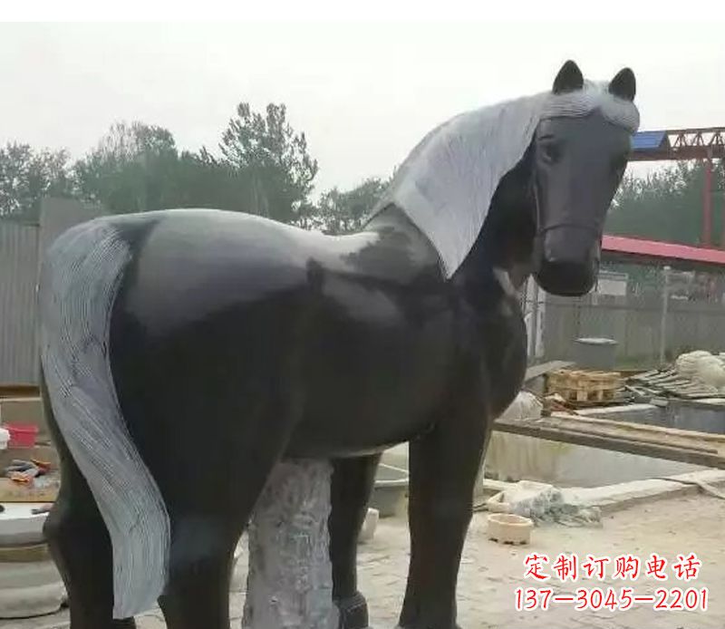 安阳公园动物小马石雕