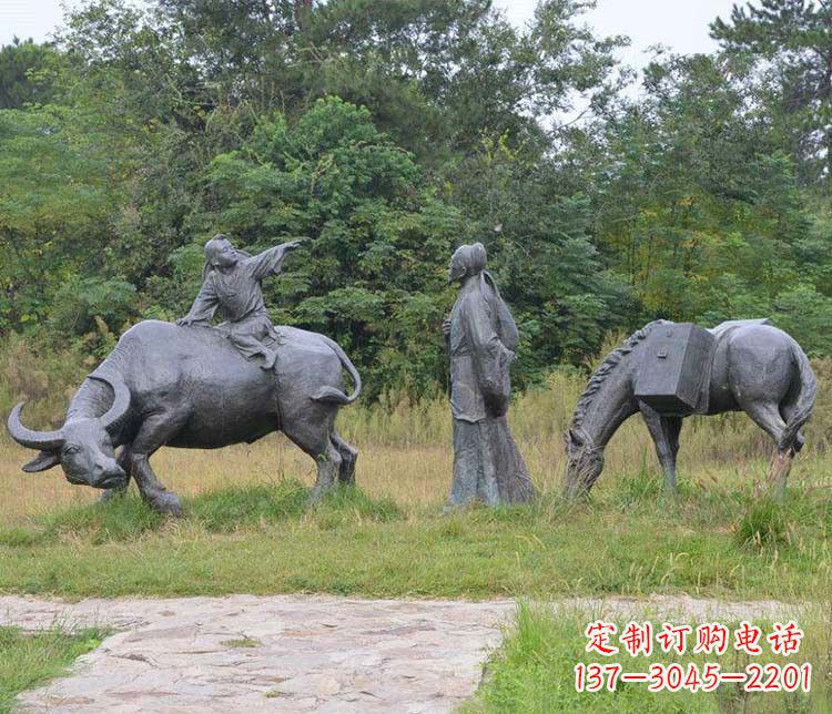 安阳公园杜牧人物小品铜雕