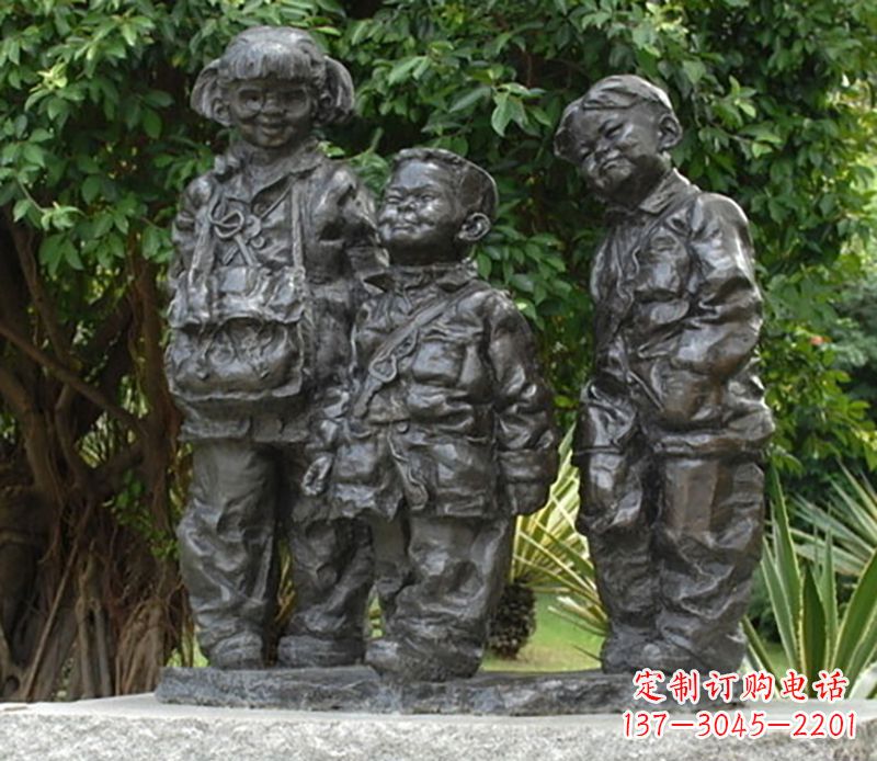 安阳公园儿童人物铜雕
