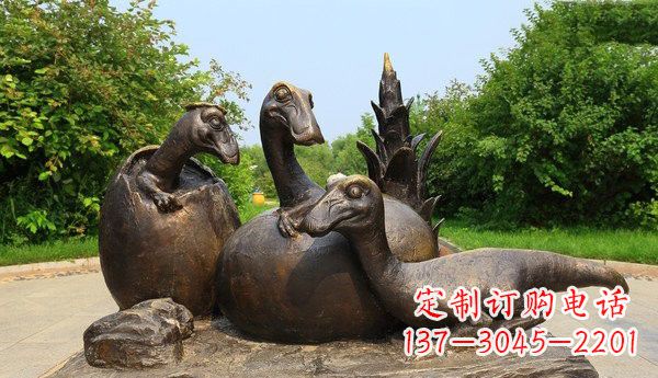 安阳公园仿真恐龙铜雕