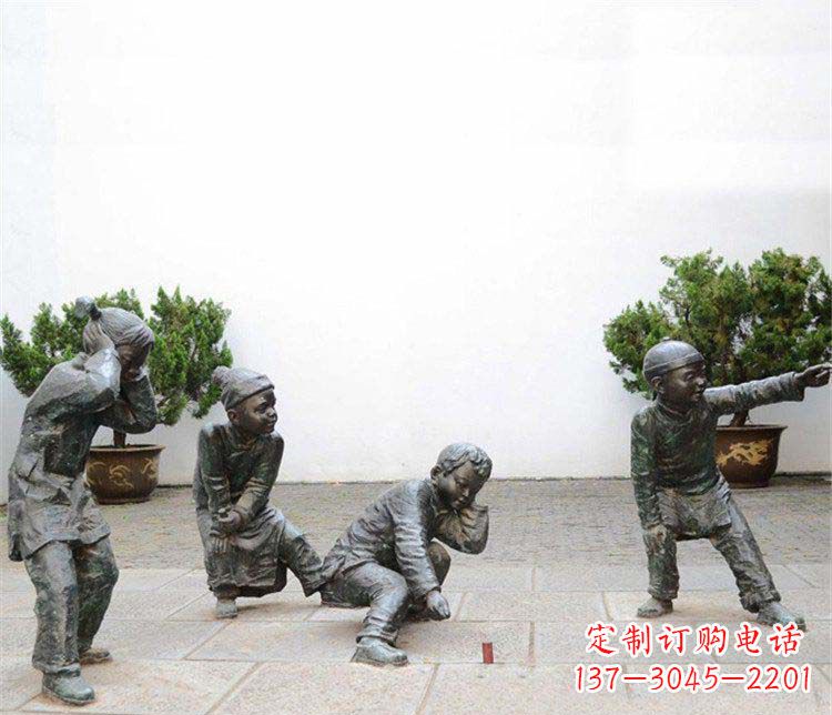 安阳公园放鞭炮的小孩小品铜雕
