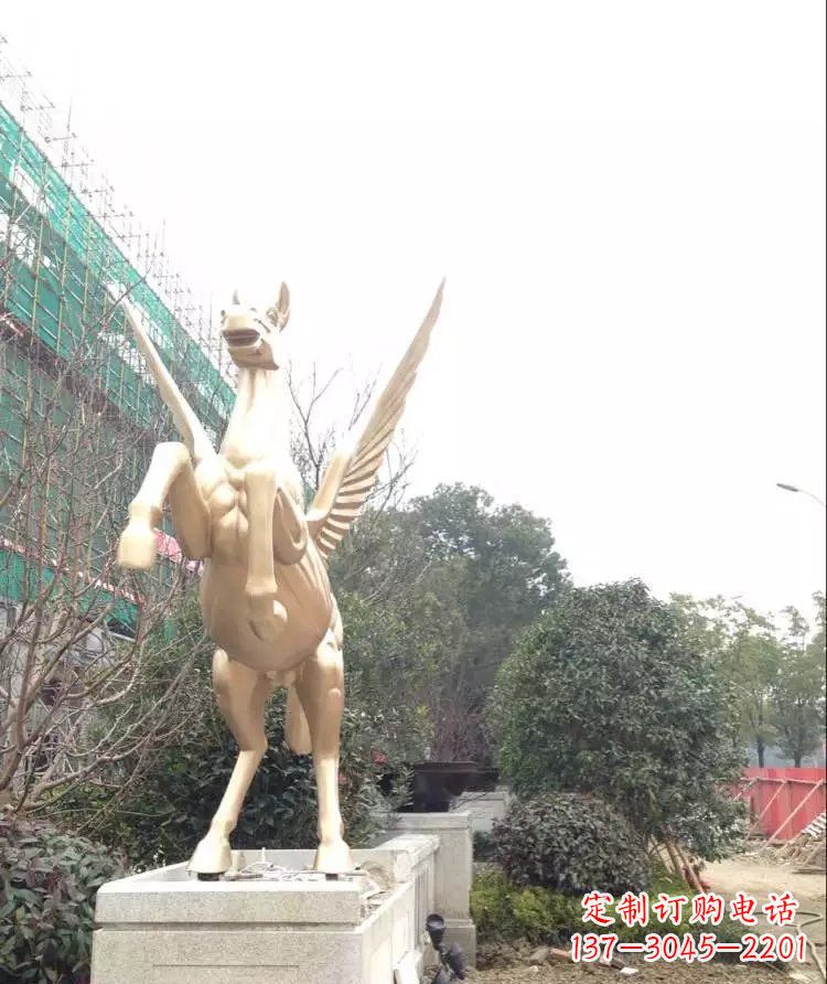安阳公园飞马玻璃钢仿铜雕塑