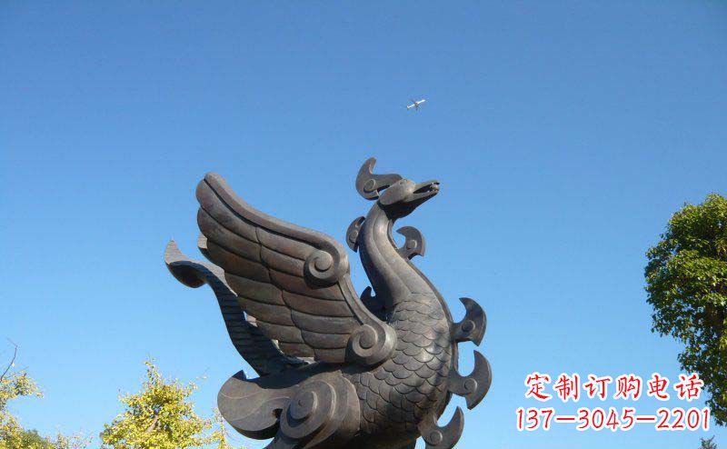 安阳公园凤凰景观铜雕
