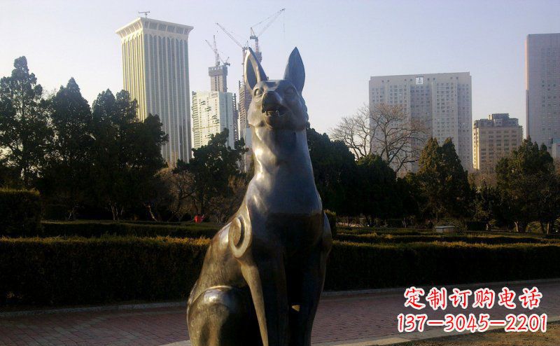 安阳公园狗动物铜雕