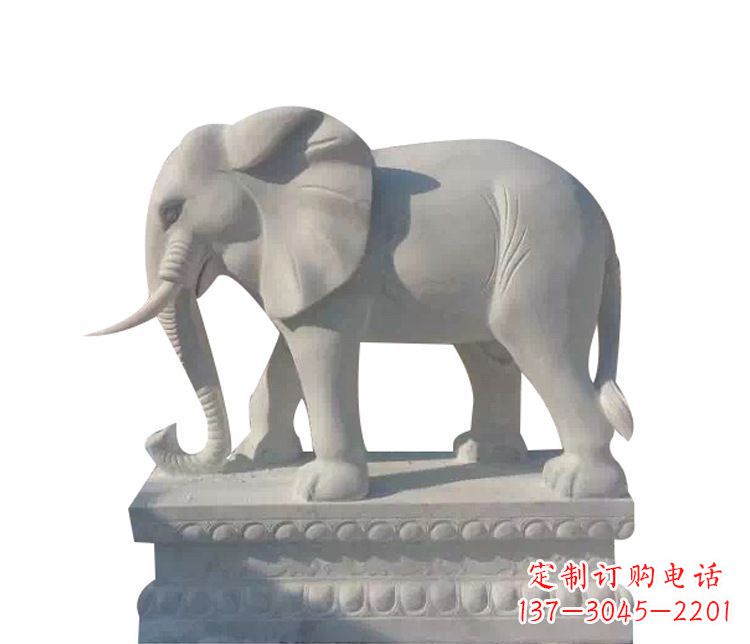 安阳公园汉白玉大象动物石雕