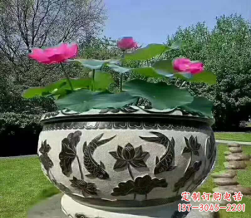 安阳唯美鲤鱼水缸雕塑