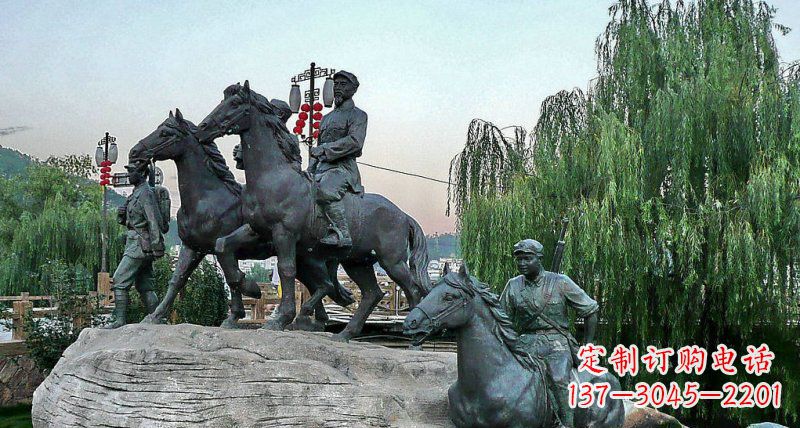 安阳公园红军骑马景观铜雕