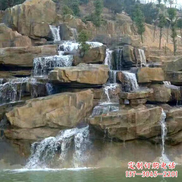 安阳公园假山流水景观