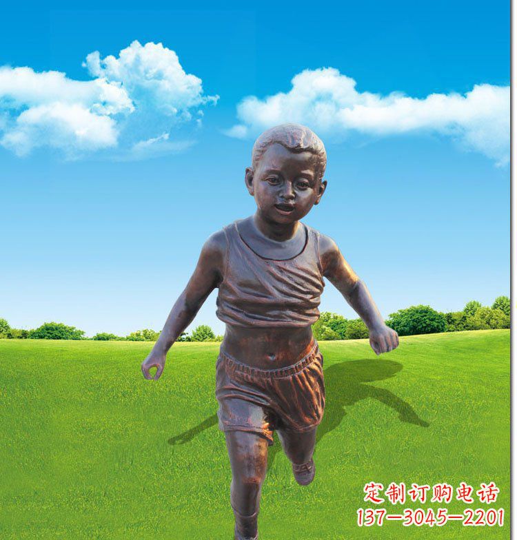 安阳优雅玻璃钢仿铜儿童雕塑