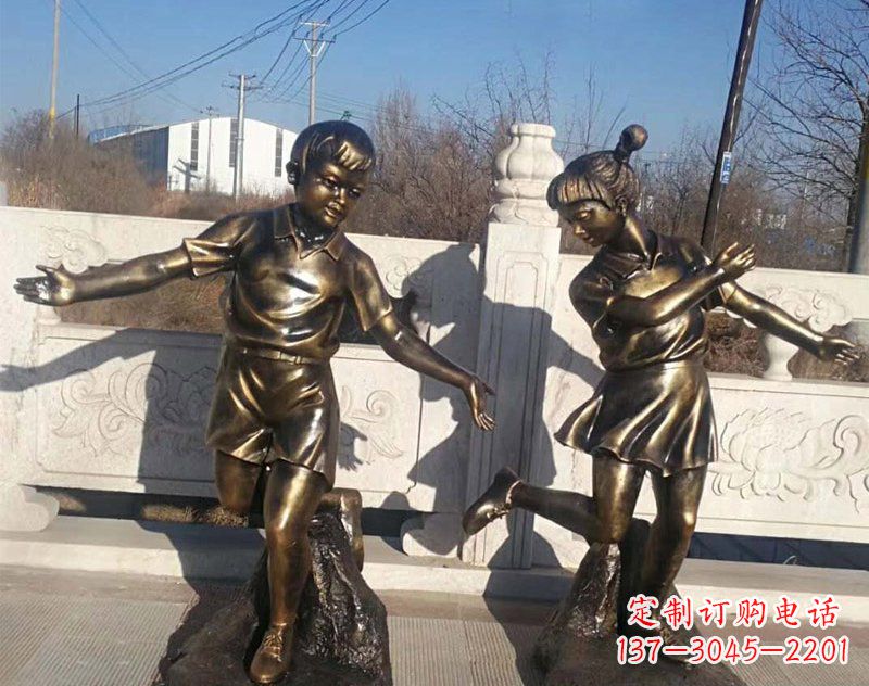 安阳新颖花篮儿童铜雕