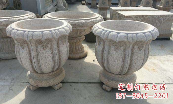 安阳优雅大理石花盆雕塑