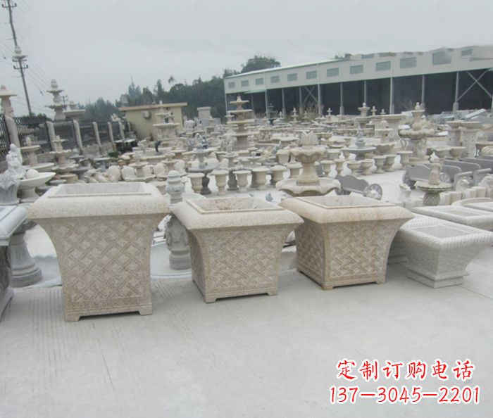 安阳优雅花盆大理石雕塑