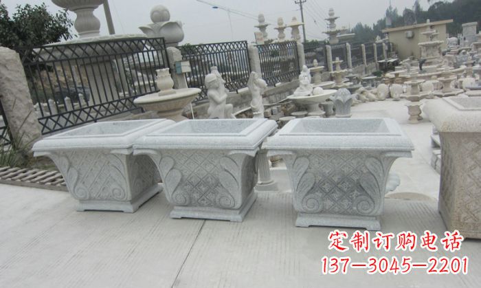 安阳精美的大理石花盆雕塑