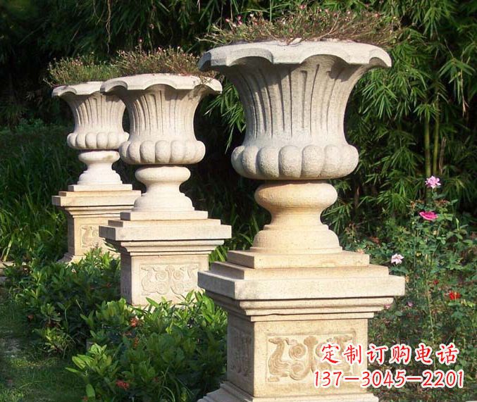 安阳高质量大理石花盆石雕