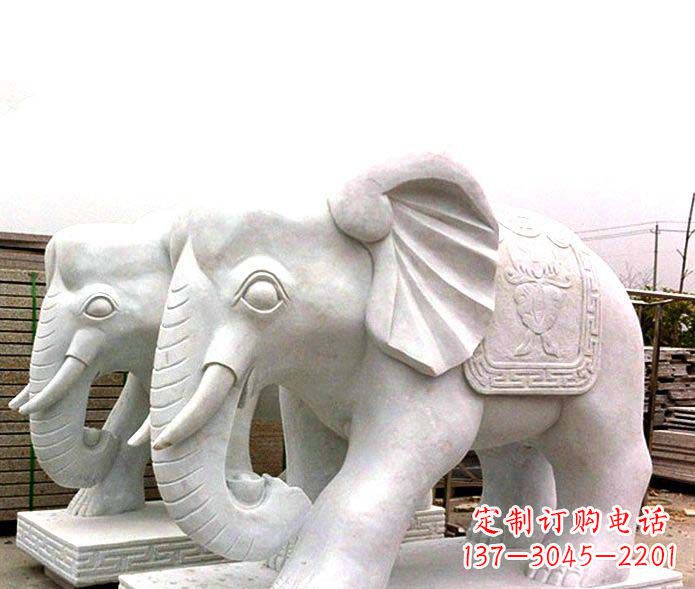 安阳精致细腻的大象石雕景观雕塑