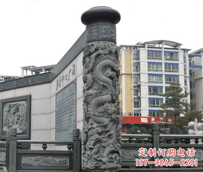 安阳传承中国古典文化的雕刻龙柱雕塑