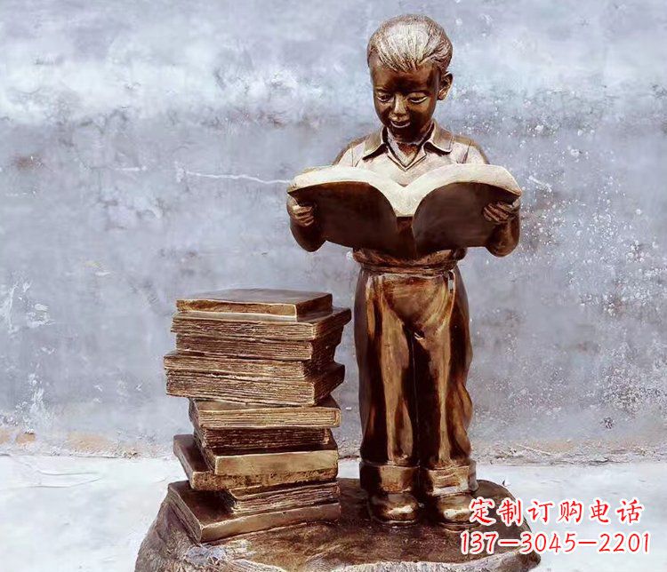 安阳玻璃钢仿铜小孩雕塑