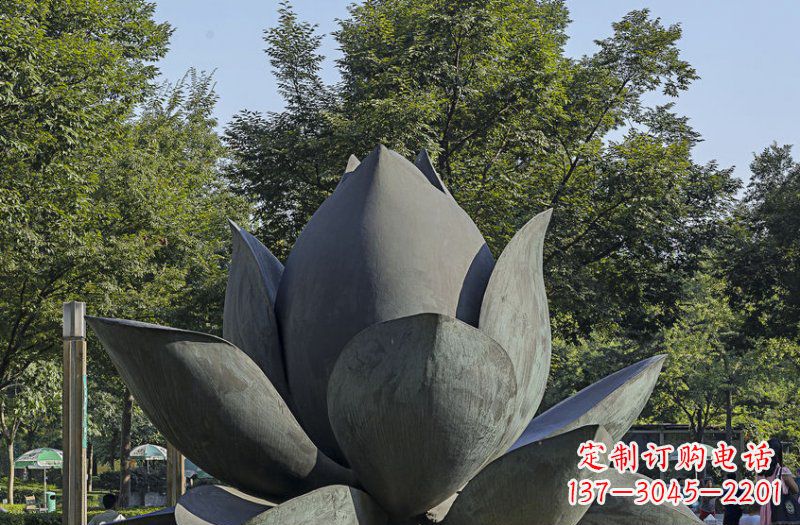 安阳公园莲花景观铜雕