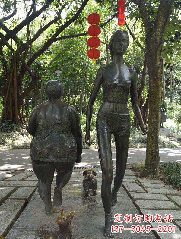 安阳优雅的女孩铜雕塑