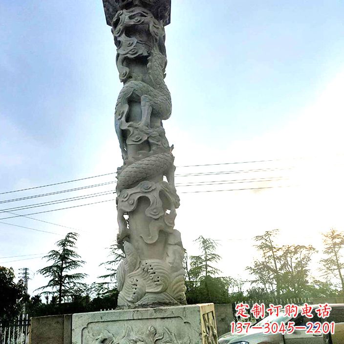 安阳精致的公园龙柱石雕
