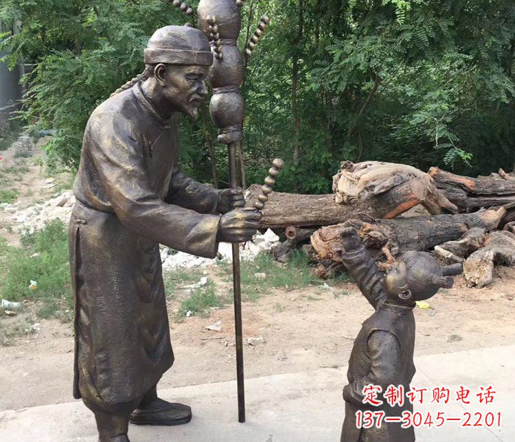 安阳温馨传情,情意绵绵——铜质葫芦雕塑
