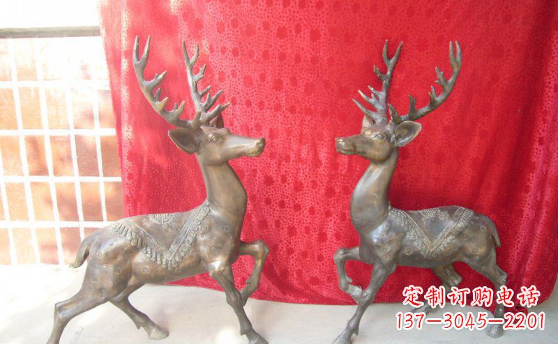 安阳精美的梅花鹿铜雕