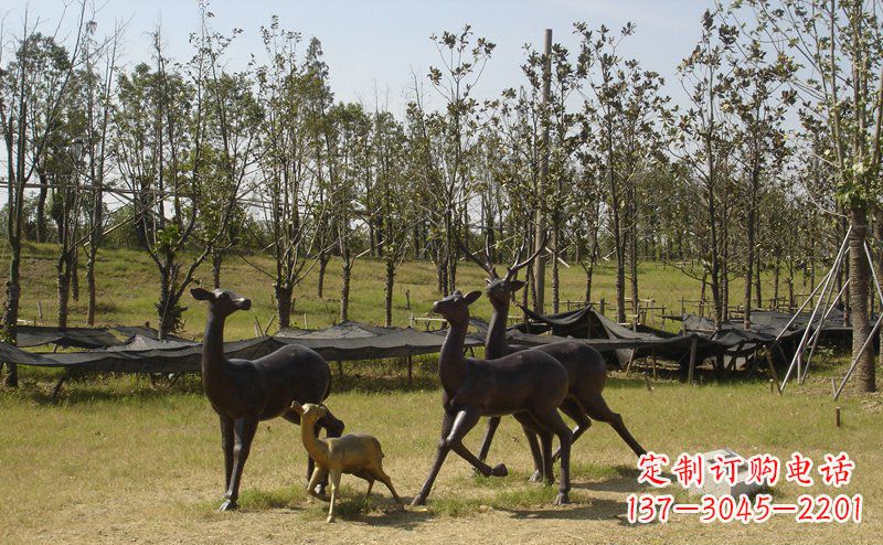 安阳优雅雕塑-梅花鹿铜雕