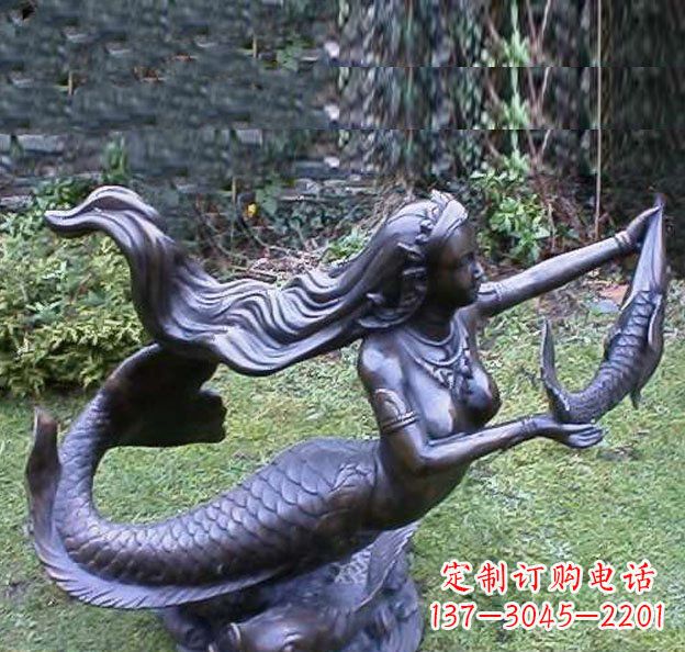 安阳美人鱼铜雕,精美传情