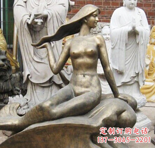 安阳精美铜质美人鱼雕塑