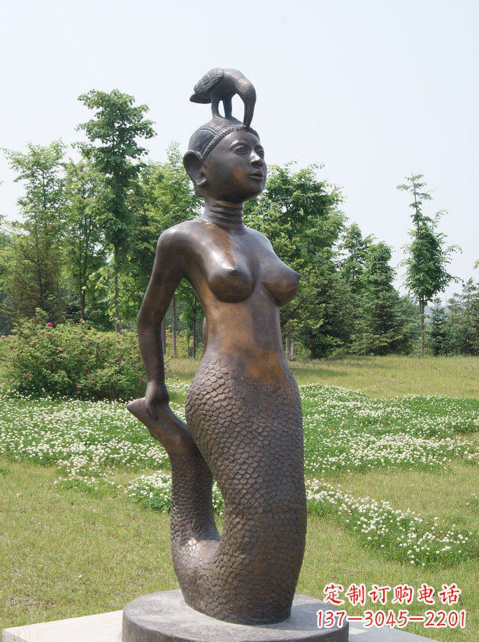 安阳精美美人鱼铜雕塑