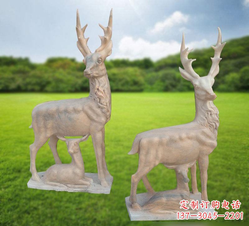 安阳优质工艺 梅花鹿石雕