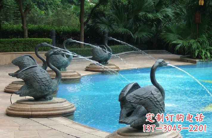 安阳精美雕刻的天鹅喷泉雕塑