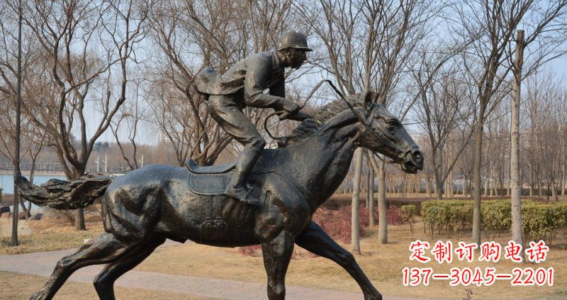 安阳骑马小品铜雕一件完美的艺术精品