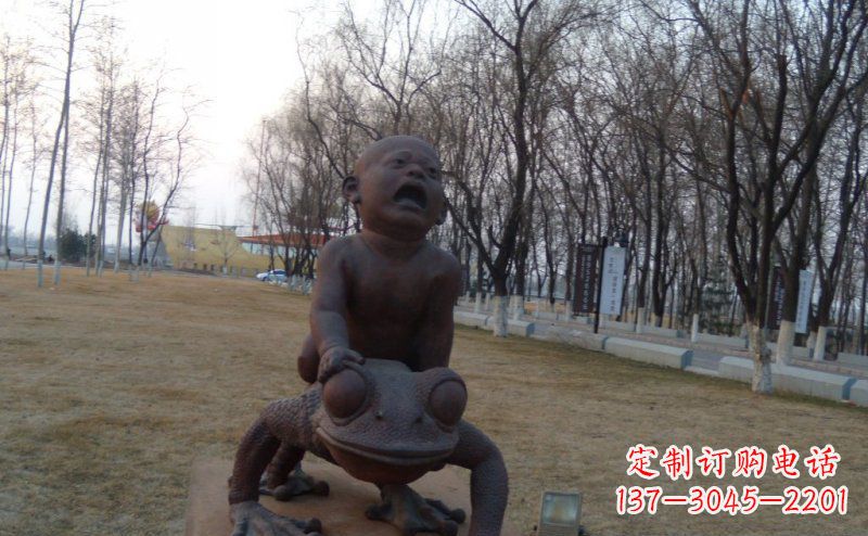 安阳中领雕塑铸造的可爱萌趣青蛙铜雕