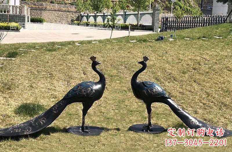 安阳公园青铜孔雀雕塑