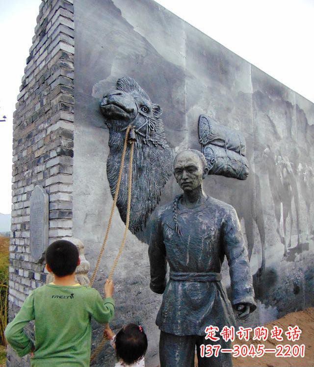 安阳清朝人物骆驼雕塑