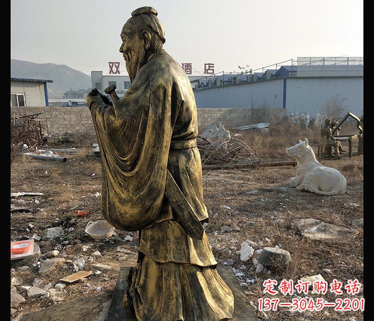 安阳铜铸孔子雕塑,传承中华民族精神文化