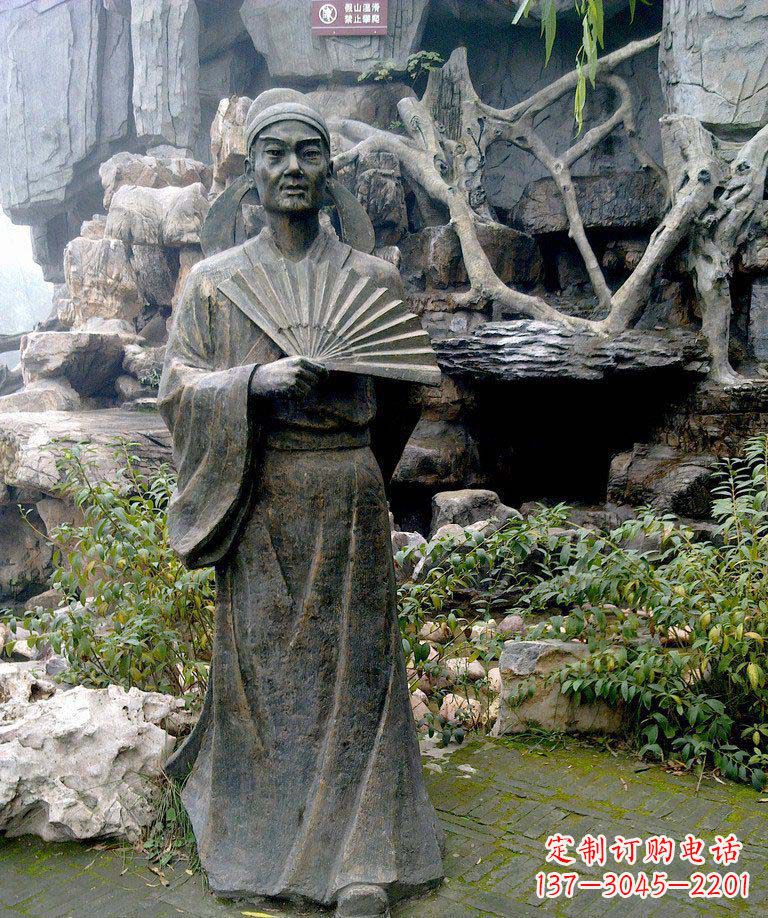 安阳公园诗人杜甫古代人物铜雕