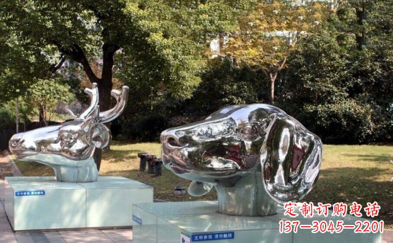 安阳不锈钢十二生肖头像雕塑