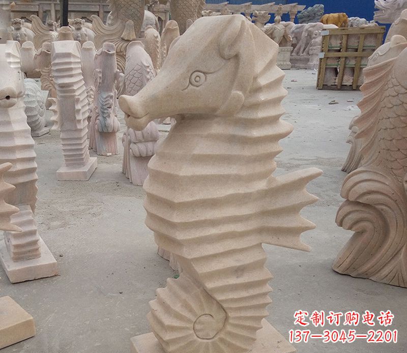 安阳海马石雕塑——精美的艺术美学