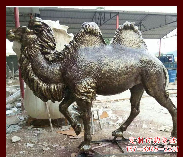 安阳双峰骆驼铜雕塑,精美绝伦
