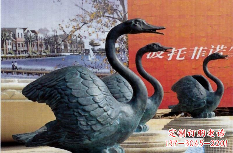 安阳真实雅致的天鹅铜雕