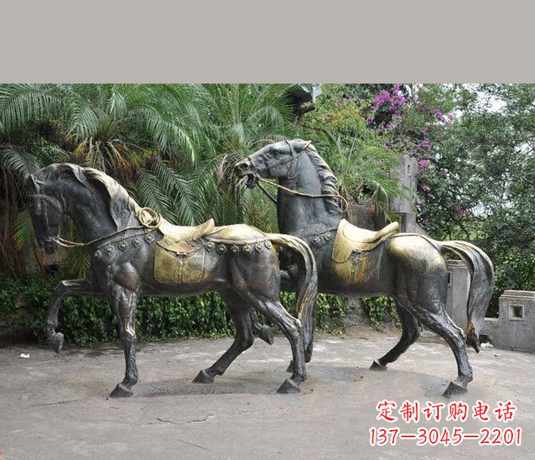 安阳3米大型精美纯铜马鞍雕塑