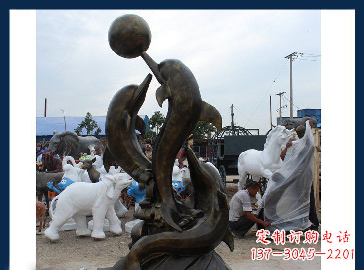 安阳铜质海豚造型雕塑