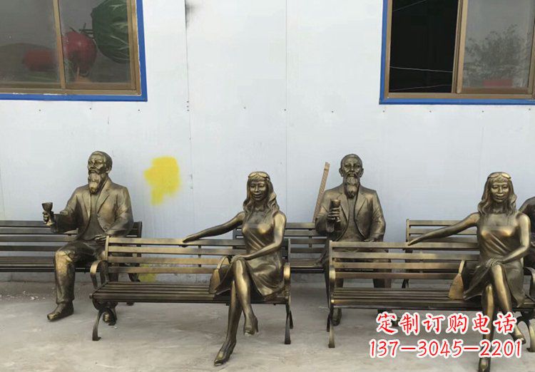 安阳唯美女性铜雕美女长椅