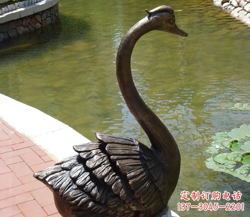 安阳公园装饰铜天鹅喷泉雕塑