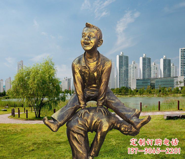 安阳中领雕塑铜质经典跳马蹲人雕塑